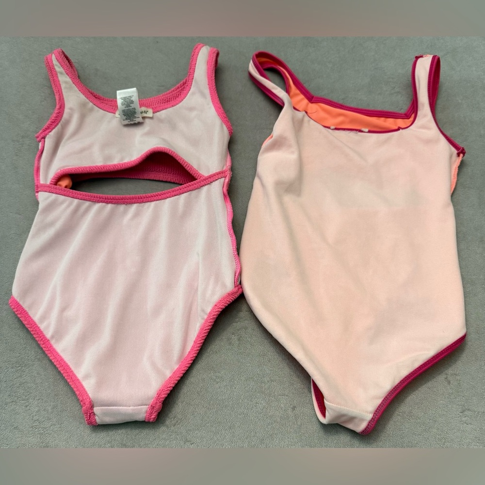 Girls Size 6 Swimsuit Lot 2Pc One Piece Pink Orange Summer Pool Beach Bundle - Picture 7 of 9